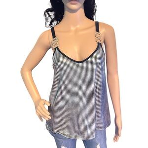 SHEIN Monochrome Checkered Tank Top